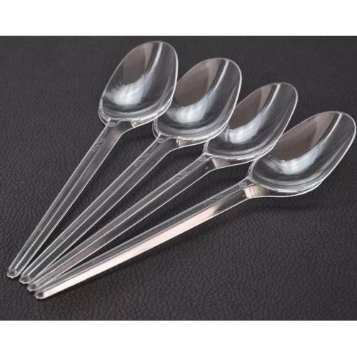 100pcs Plastic Transparent Multi Purpose/Party Feeding Spoon