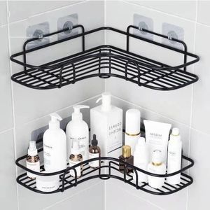 2 Pcs Wall Mounted Decorative Bathroom  Corner Caddy Shelf
