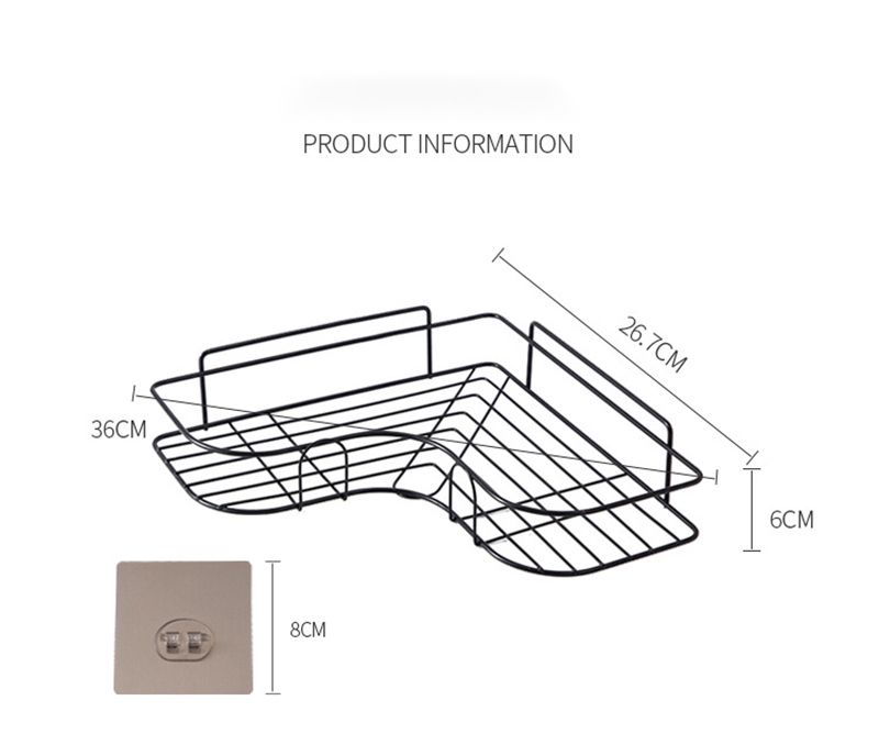 2 Pcs Wall Mounted Decorative Bathroom  Corner Caddy Shelf