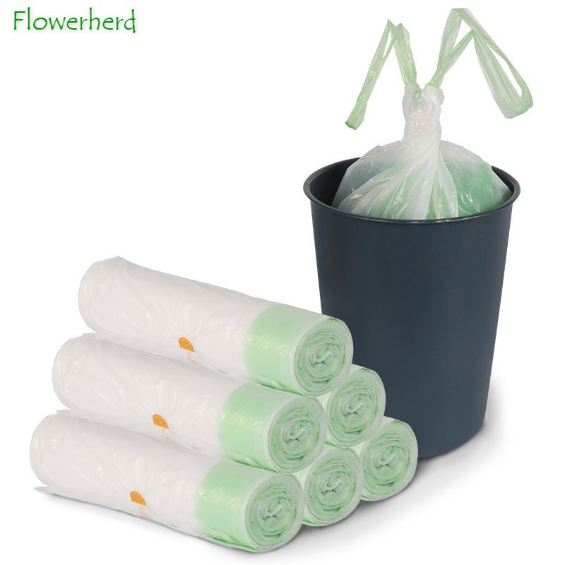 Thickened Drawstring Trash Bags Portable Garbage Cleaning Bags With Automatic Closing And Stringing Garbage Bags Household