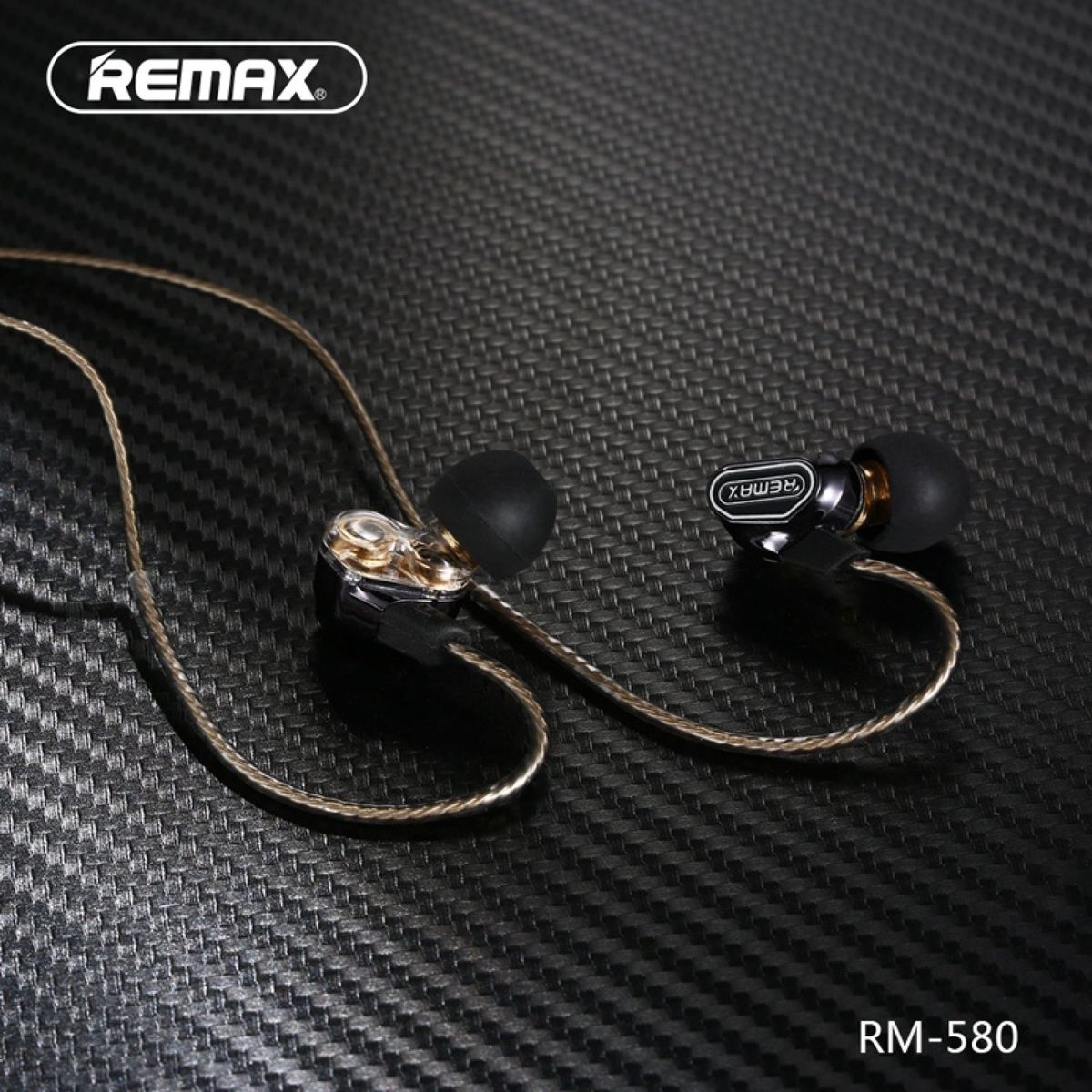 RM-580 In-ear 3.5mm Plug Wire Control Earphone With Mic [Dual Dynamic Drivers] BDZ