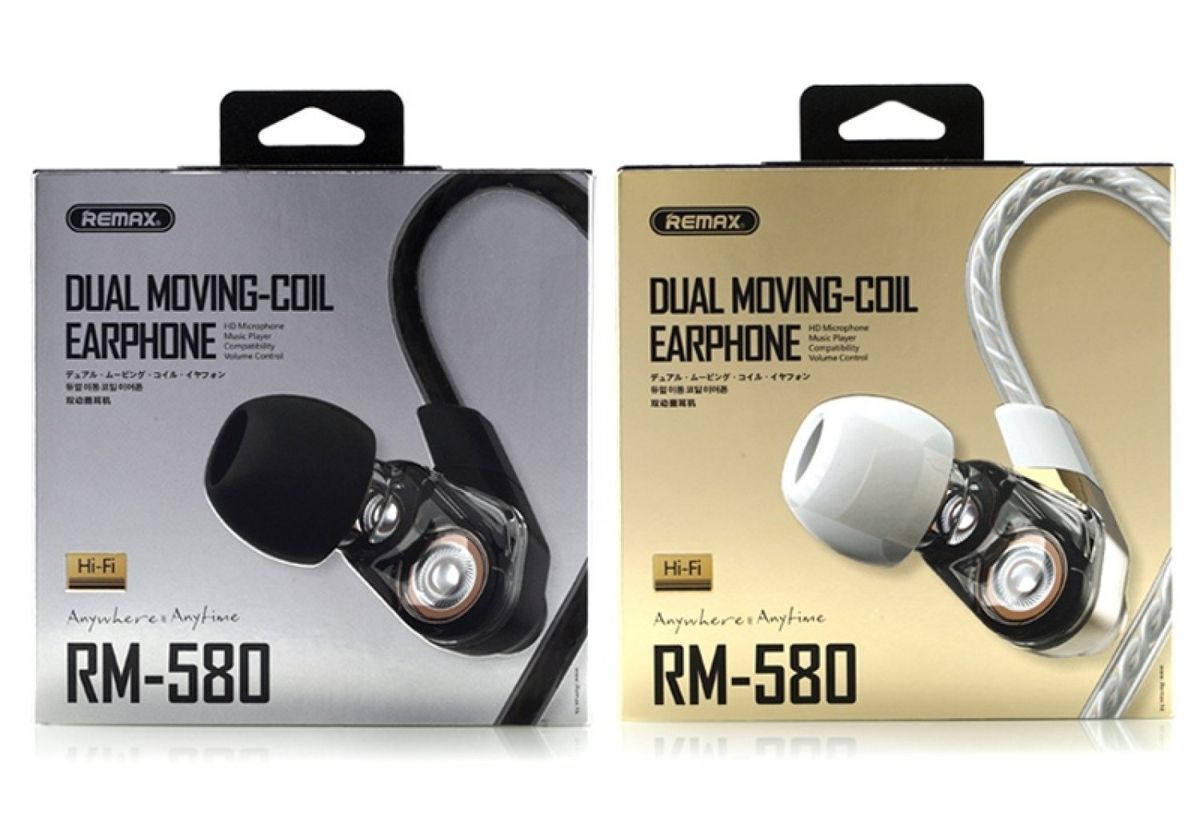 RM-580 In-ear 3.5mm Plug Wire Control Earphone With Mic [Dual Dynamic Drivers] BDZ
