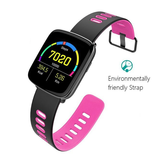 Smart Wat H Pedometer Reminder Remote  Amera Wristwat H Heart Rate Monitor-black&pink