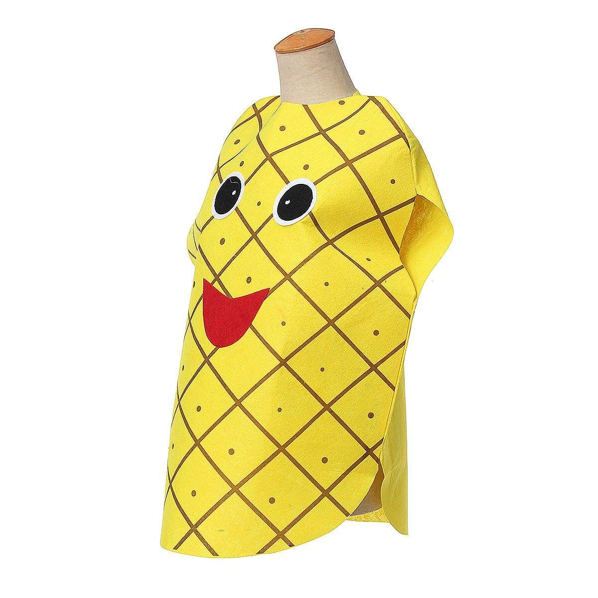 Unisex Child Fancy Dress Fruit Vegetable Cosplay Costume Suits Halloween Party Fluorescent Yellow
