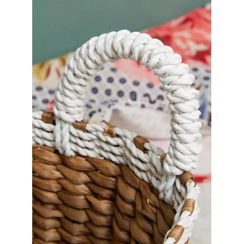 Handmade Abyad Rectangular Organizer Wicker Picnic Basket