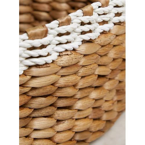 Handmade Abyad Rectangular Organizer Wicker Picnic Basket