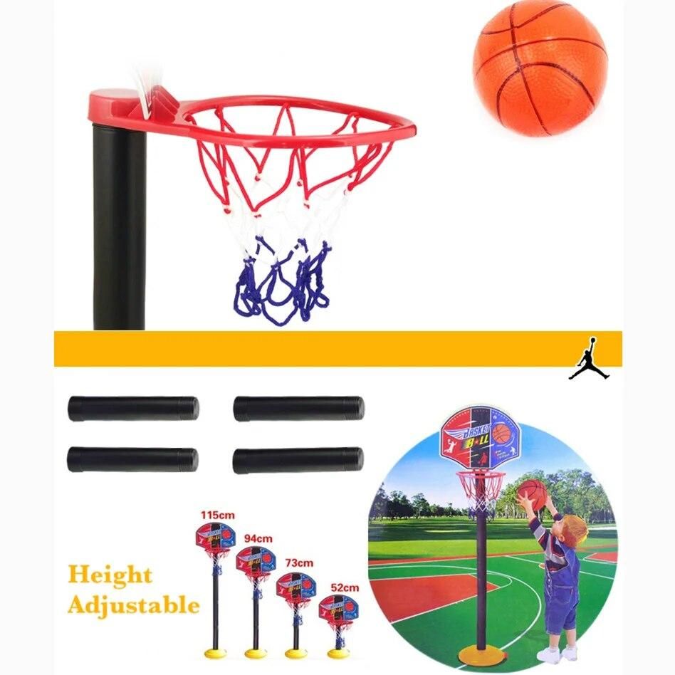 115cm Basketball Hoop Stand Toy Set for Child Kid Adjustable Inflatable Plastic Ball Outdoor Anti Stress Sport Game Baby Indoor