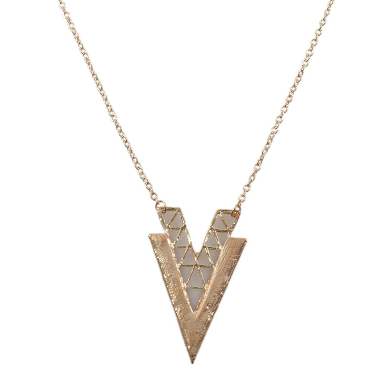 Occident Style Retro Fashion V Shape Alloy Long Chain Neckla