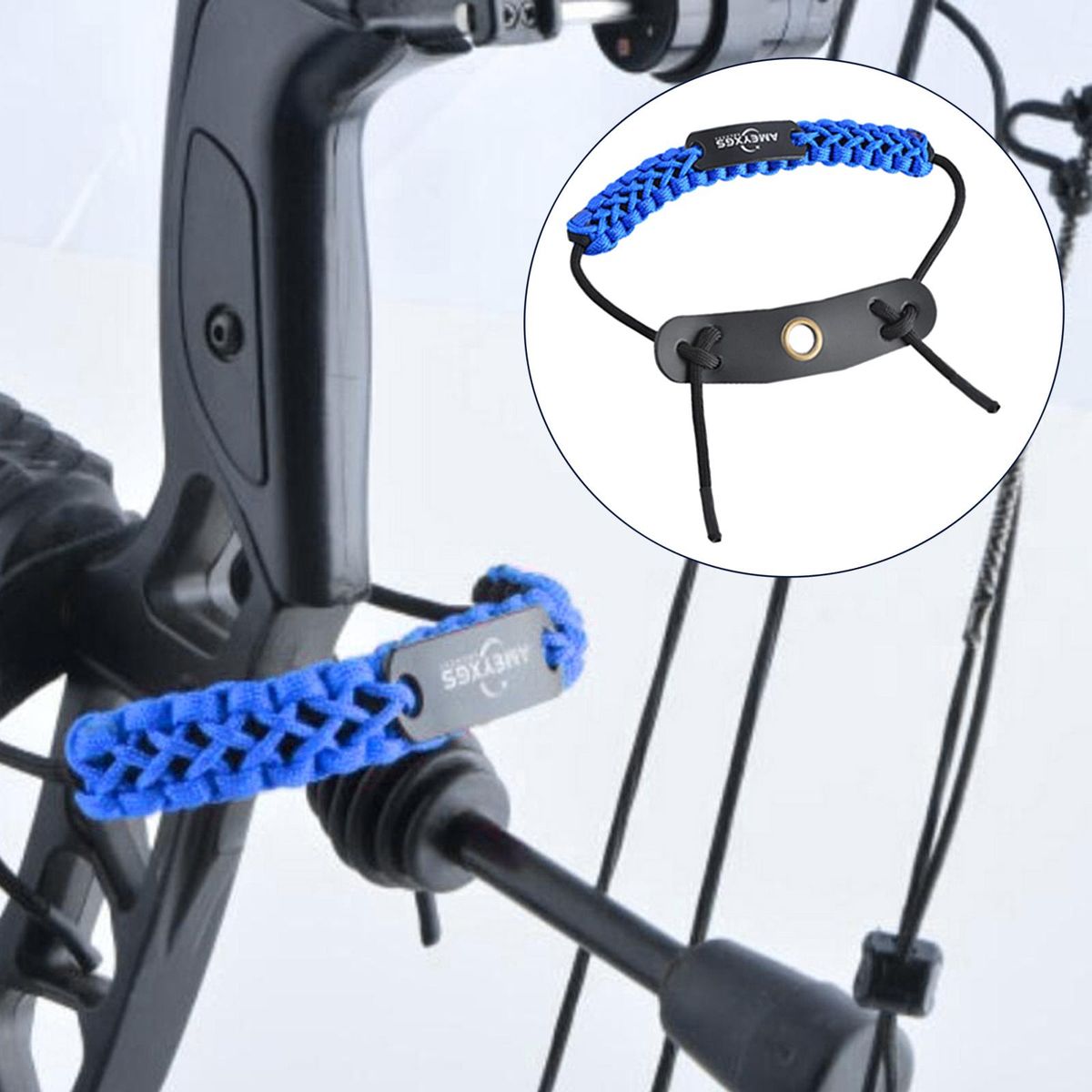 Adjustable Wrist  Strap Braided Cord Rope Compound Blue