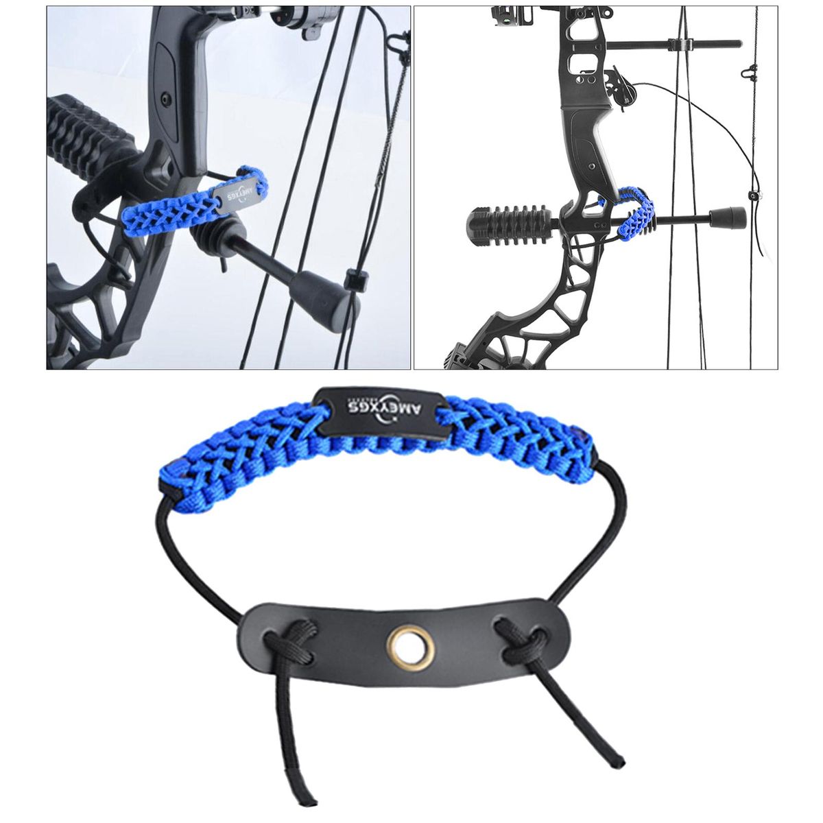 Adjustable Wrist  Strap Braided Cord Rope Compound Blue