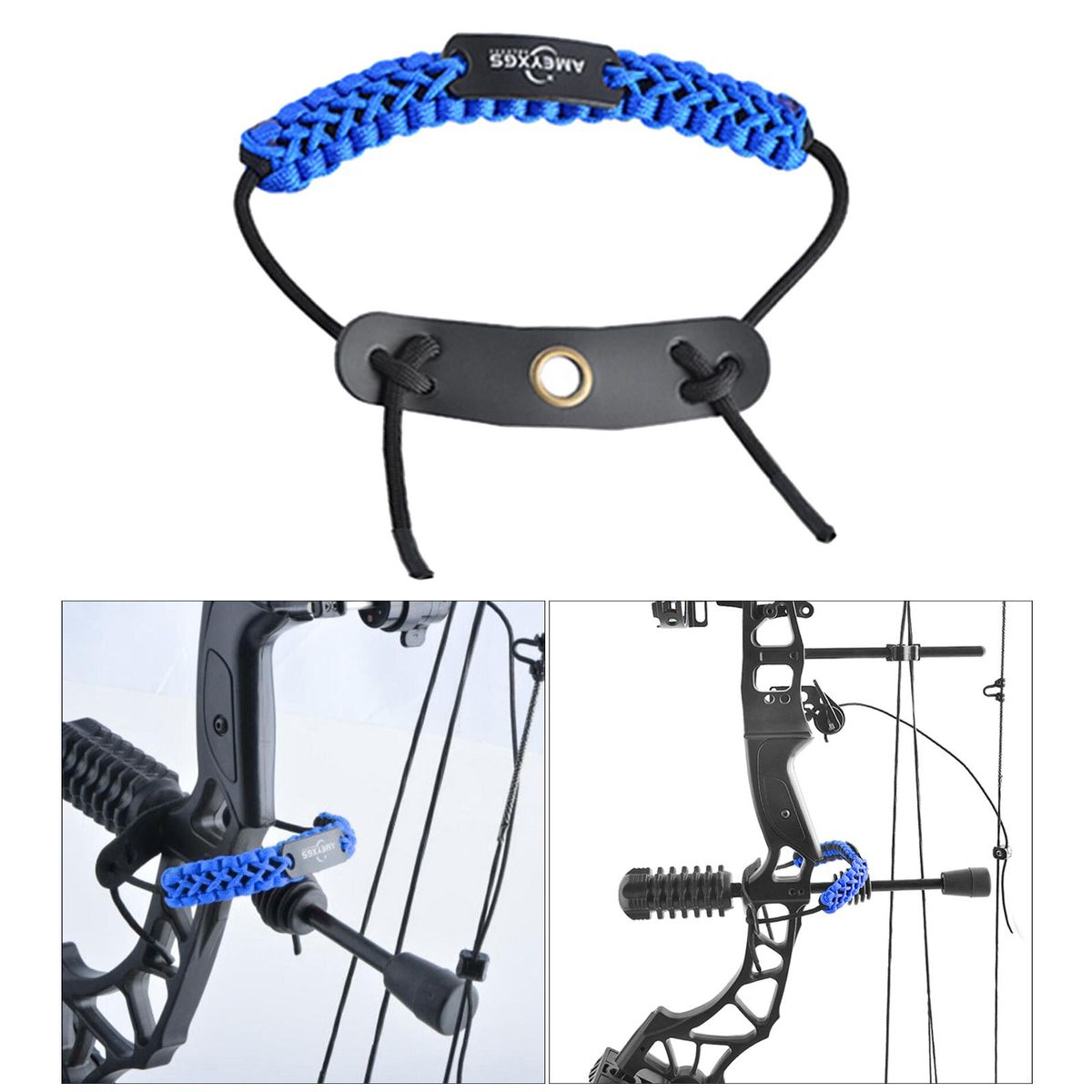 Adjustable Wrist  Strap Braided Cord Rope Compound Blue
