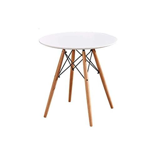 Outdoor/Indoor Round Table With Beechwood Leg- White