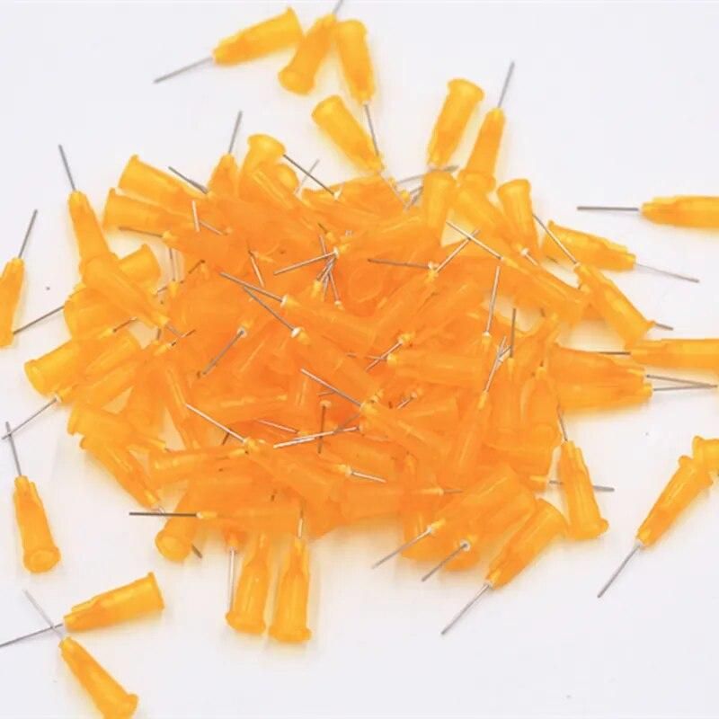 100pcs 25G Precision passivated S.S. Dispense Tip with PP Safetylok hub, 0.5