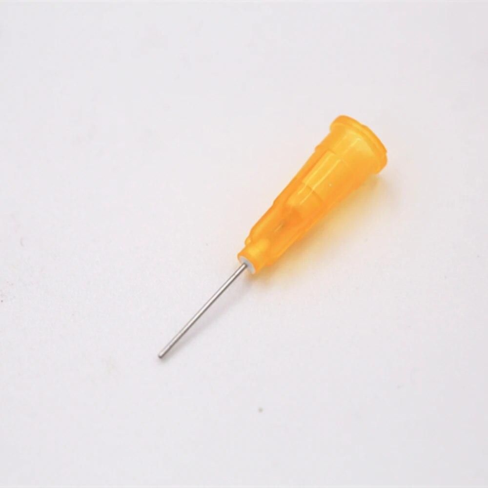 100pcs 25G Precision passivated S.S. Dispense Tip with PP Safetylok hub, 0.5" Tubing Length glue dispenser needles DropShipping