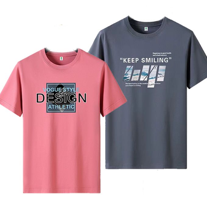 4 Pcs Shirts Men's Summer Short Sleeve Printed Men T-shirt