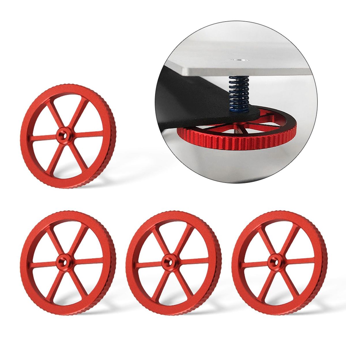 TWO TREES 3D Printer Parts & Accessories Upgraded All Metal Extruder and 4PCS Hand Twist Leveling Nut Diameter 60mm with 4pcs Heated Bed Springs for Creality Ender-3/Ender-3 Pro/ CR-10 Series 3D Printer