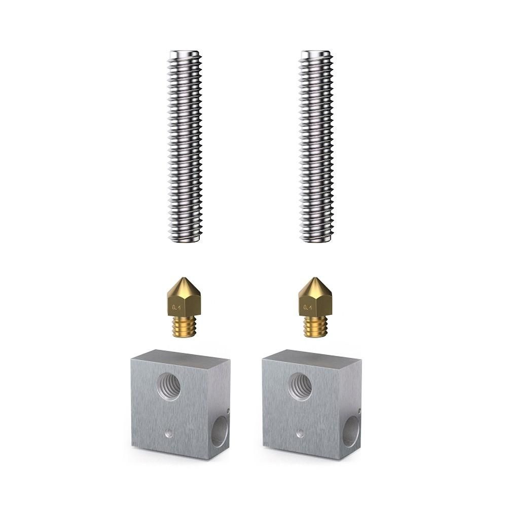 Anet  15Pcs/Pack 0.4mm Brass Nozzle Extruder Print Head + Heater Block Hotend + 1.75mm Throat Tubes Pipes for Anet A8 A6 Ender 3 3D Printer Accessories