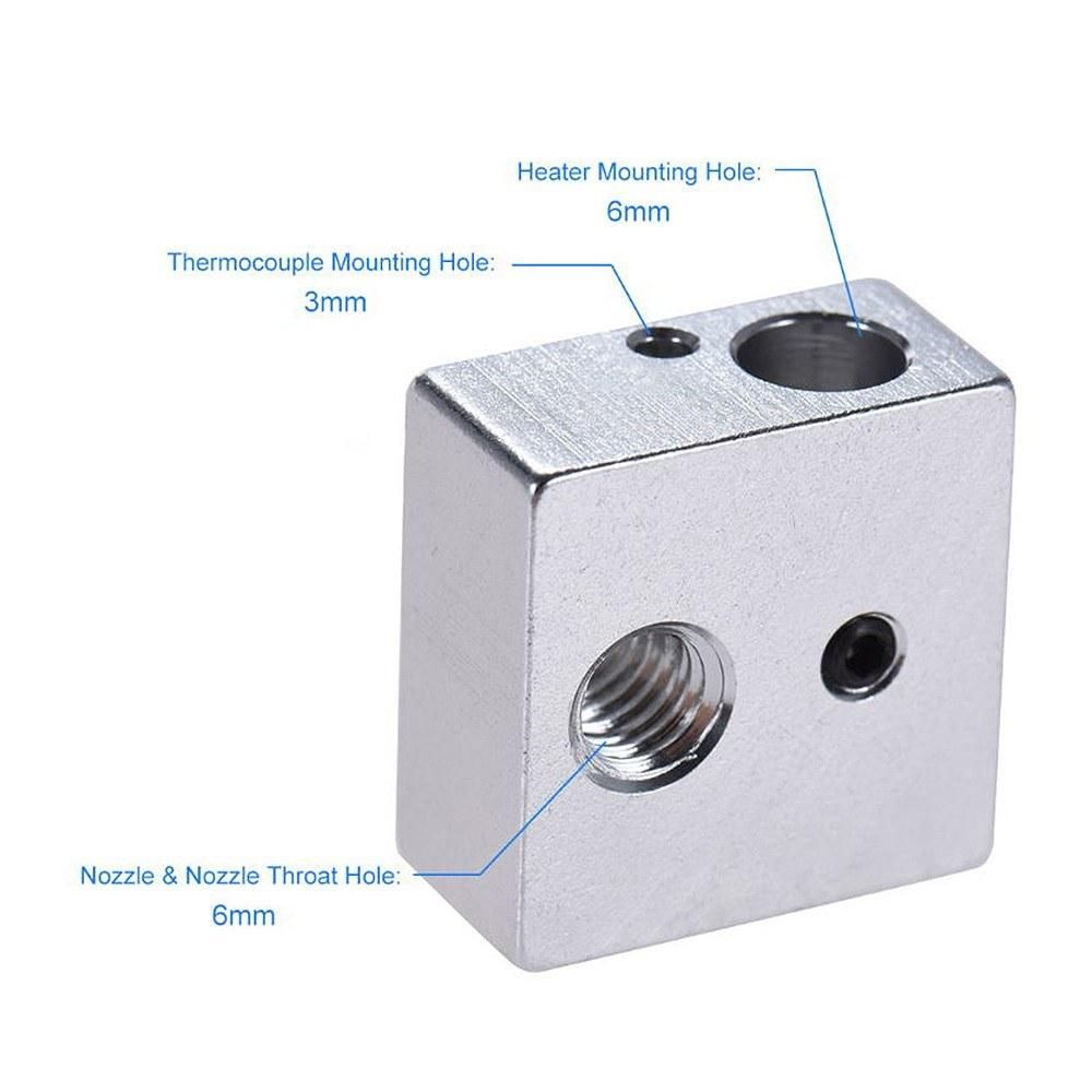 Anet  15Pcs/Pack 0.4mm Brass Nozzle Extruder Print Head + Heater Block Hotend + 1.75mm Throat Tubes Pipes for Anet A8 A6 Ender 3 3D Printer Accessories