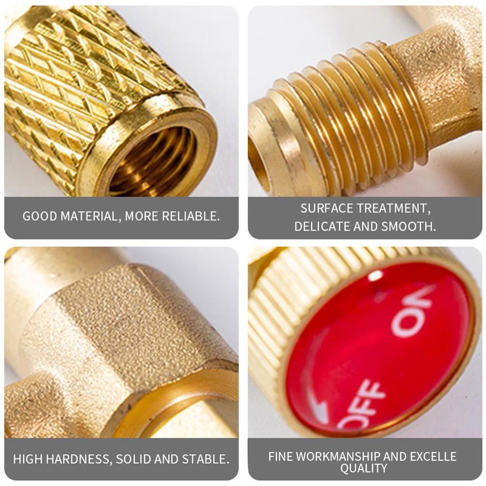 Air Conditioning Refrigerant Safety Valve R410A R22 1/4 inch Refrigeration Charging Safety Liquid Adapter Hand Tool,C