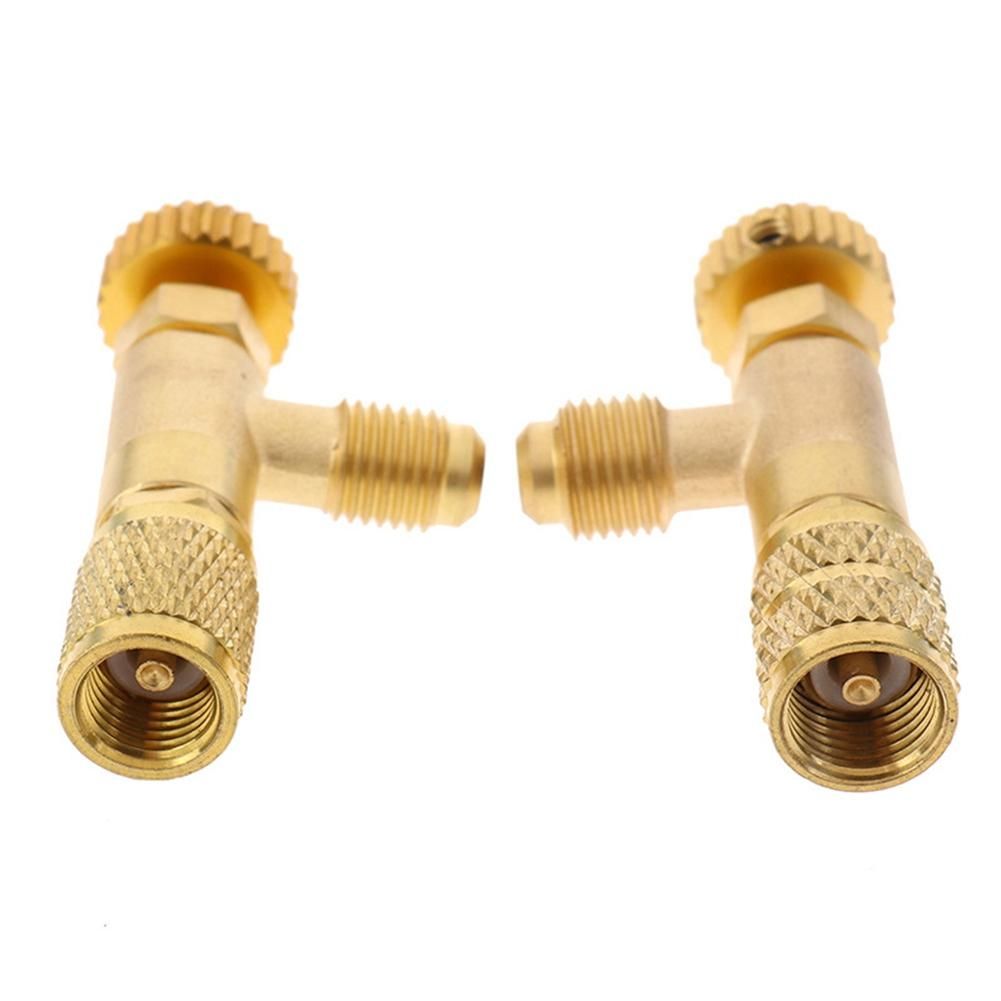 Air Conditioning Refrigerant Safety Valve R410A R22 1/4 inch Refrigeration Charging Safety Liquid Adapter Hand Tool,C