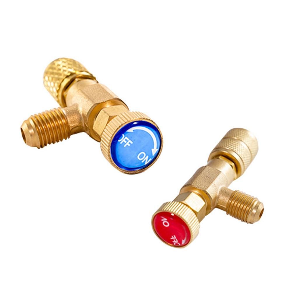 Air Conditioning Refrigerant Safety Valve R410A R22 1/4 inch Refrigeration Charging Safety Liquid Adapter Hand Tool,C