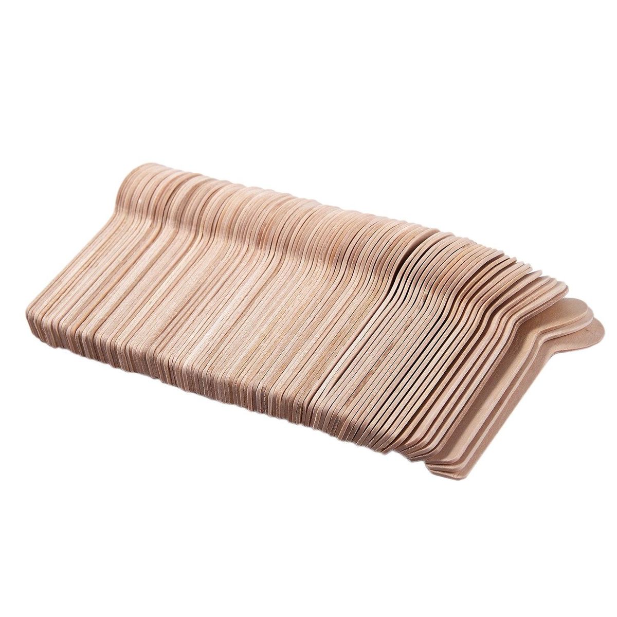 100Pcs Disposable Wooden Spoon Mini Ice Cream Spoon Wood Western Dessert Scoop Wedding Party Tableware Kitchen Accessories