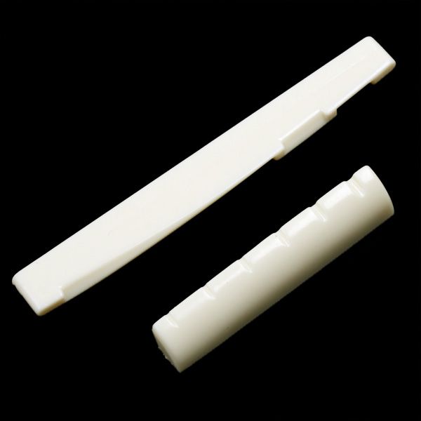 A Set Of Folk Guitar Bone Bridge Pins Saddle Nut