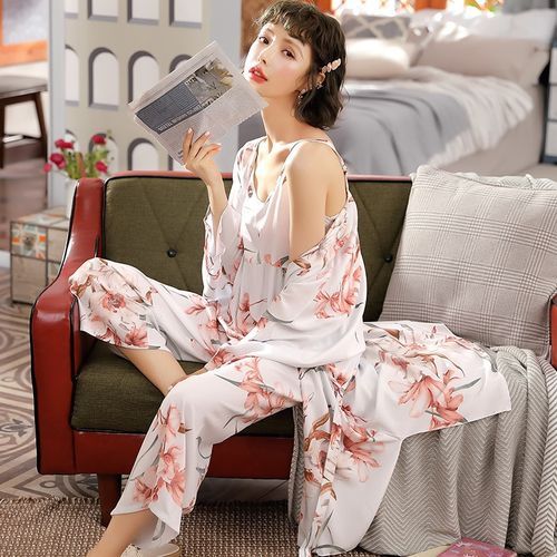 Women's Pajamas 3 Pieces/lot Women Pajamas Sets Cotton Home Wear Clothing