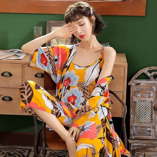 Women's Pajamas 3 Pieces/lot Women Pajamas Sets Cotton Home Wear Clothing