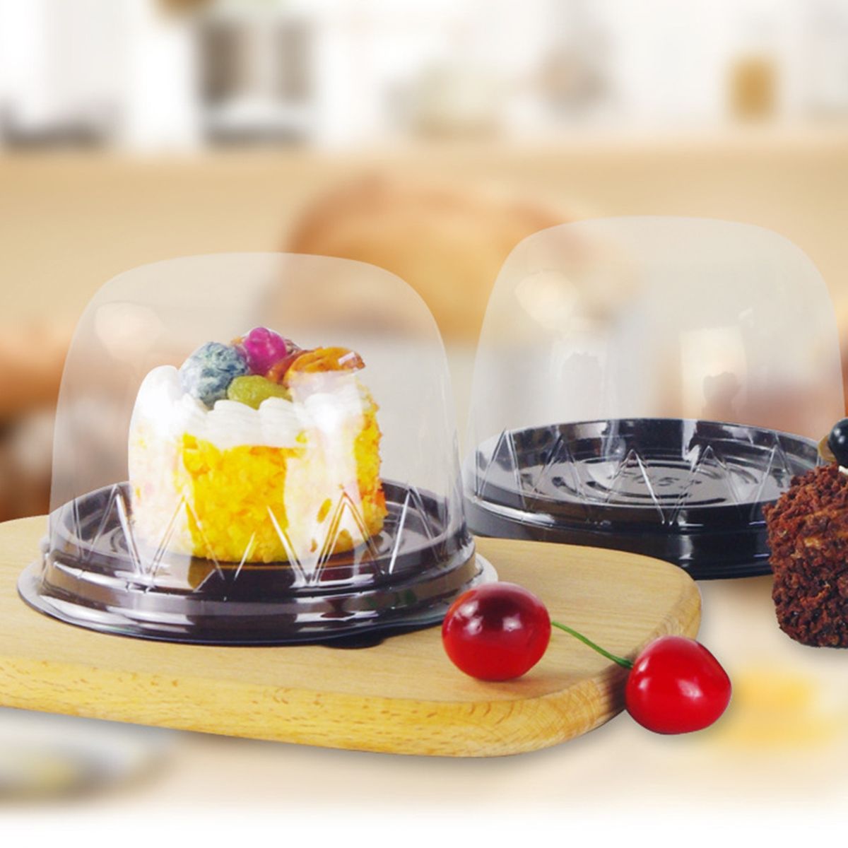 50Pcs Cupcake Holder Mooncake Dessert Muffin Container Black