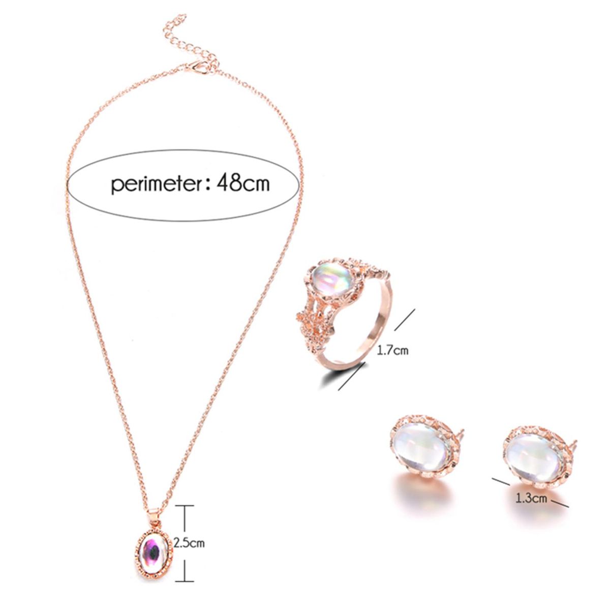 1 Set Earrings Ring Jewelry Set Exquisite Jewelry Set Rose Gold