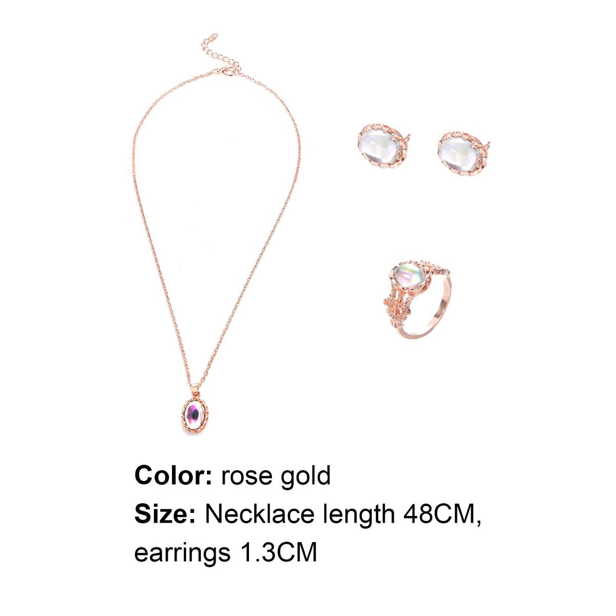 1 Set Earrings Ring Jewelry Set Exquisite Jewelry Set Rose Gold
