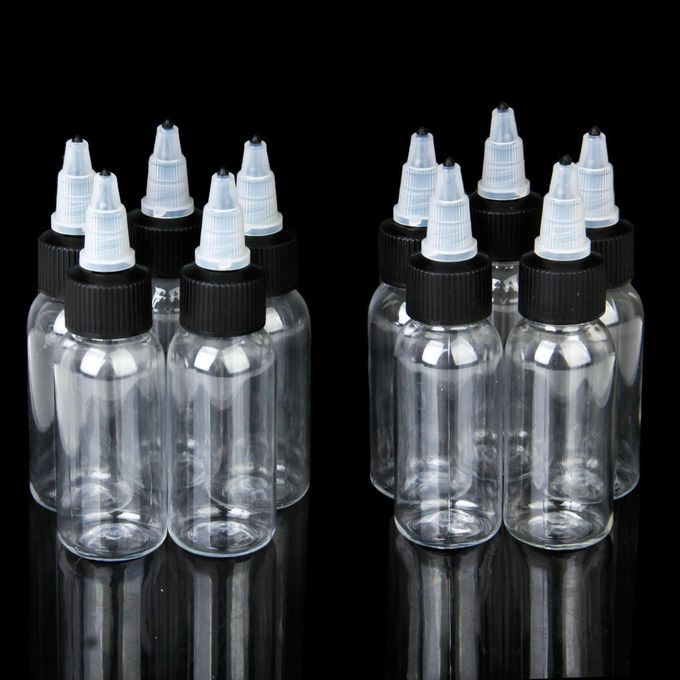 10pcs 30ml 1oz Plastic Empty Bottles For Tatouage Tattoo Ink Pigment