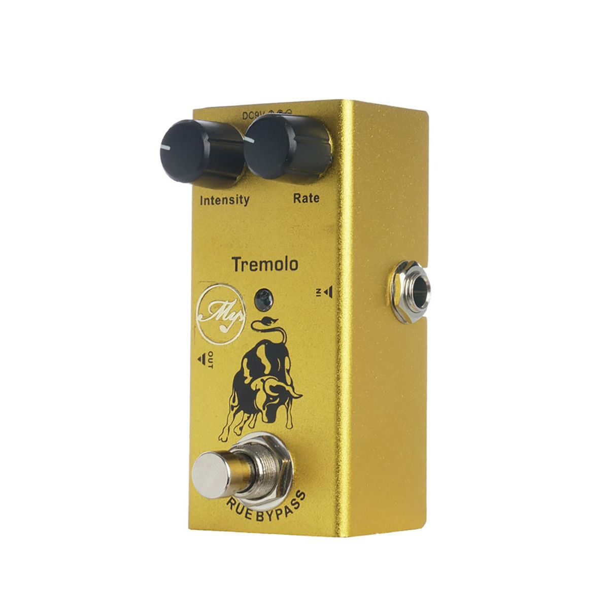 Tremolo Guitar Effect Pedal with ABS Control Knobs Mini Single Pedal for Electric Guitars DC 9V Yellow