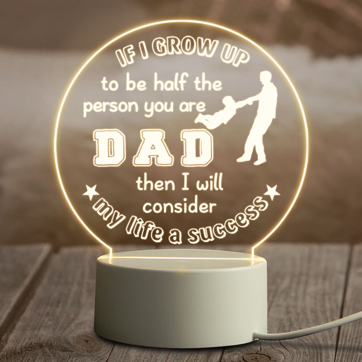 Creative Gift For Daddy LED 3D Night Christmas Birthday