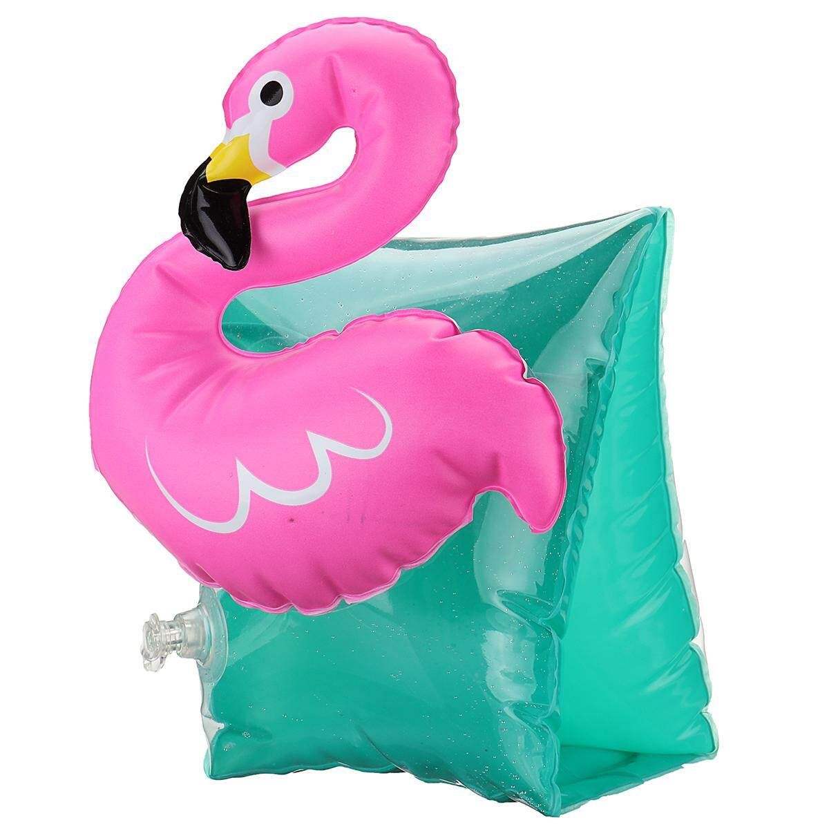 1 Pair Kids Summer Cute Inflatable Safety Swim Rings Arm Bands Cartoon Floaties Flamingo