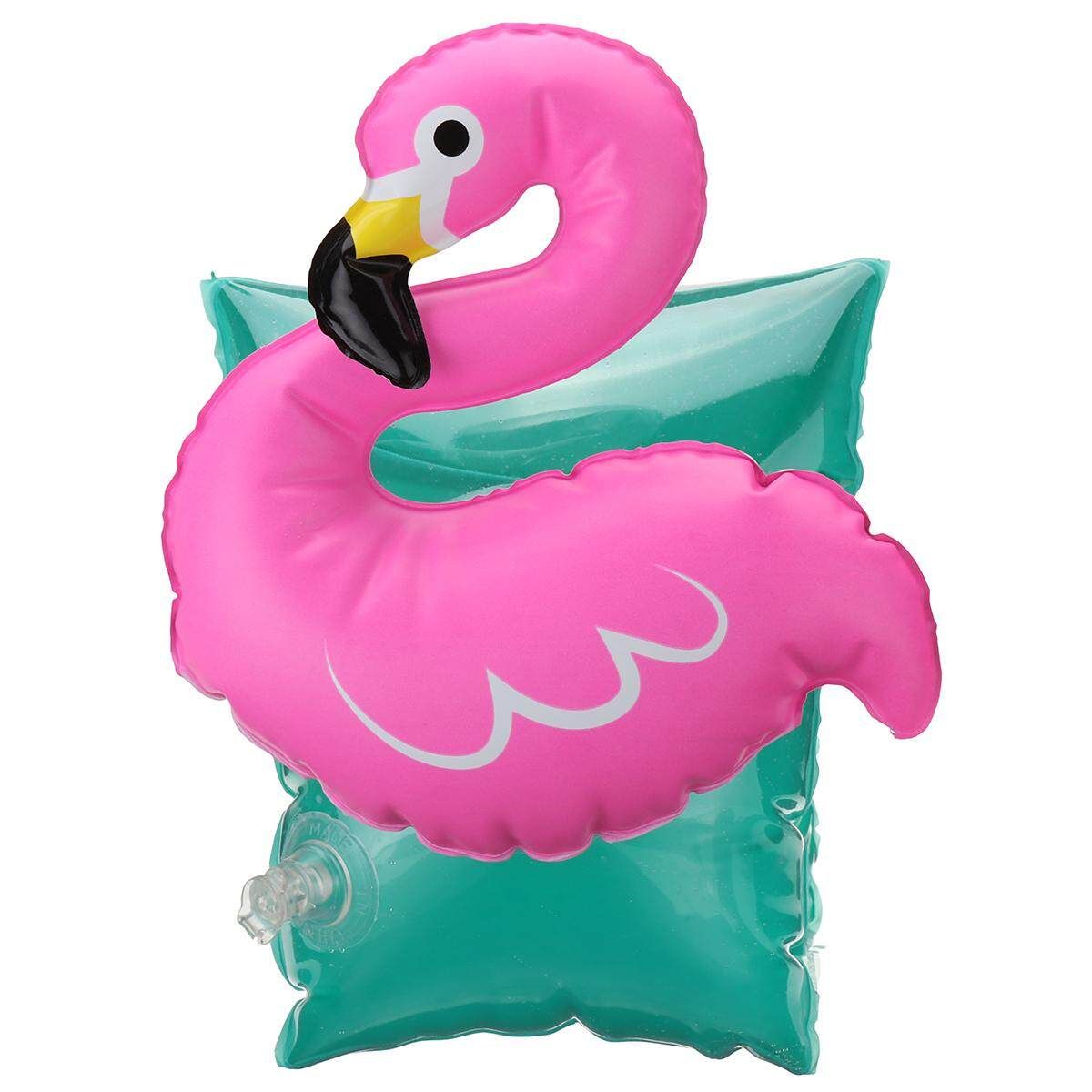 1 Pair Kids Summer Cute Inflatable Safety Swim Rings Arm Bands Cartoon Floaties Flamingo
