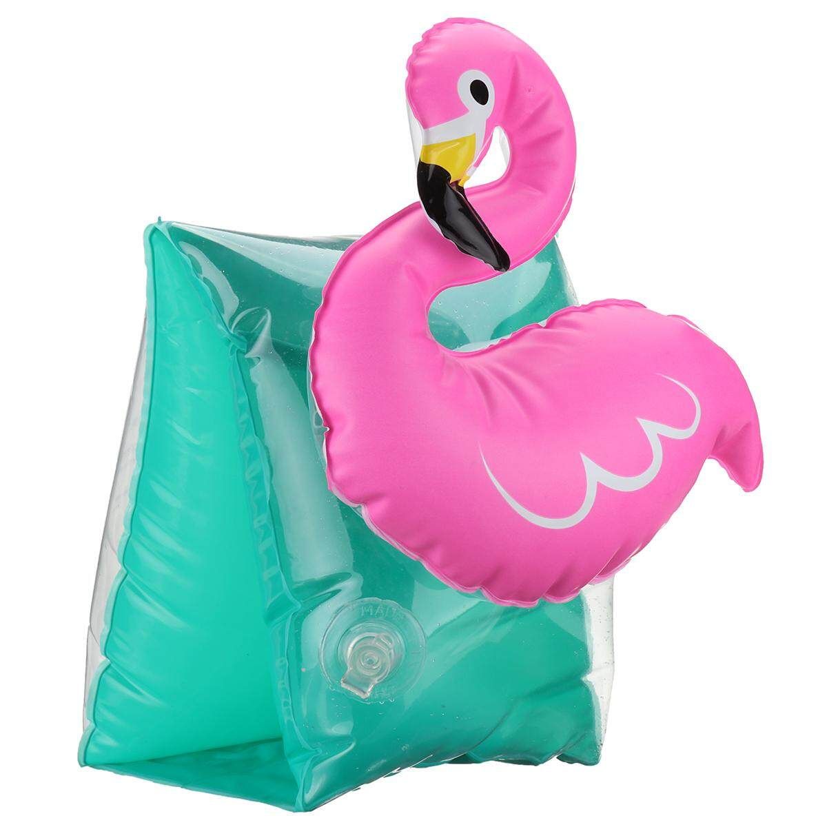 1 Pair Kids Summer Cute Inflatable Safety Swim Rings Arm Bands Cartoon Floaties Flamingo