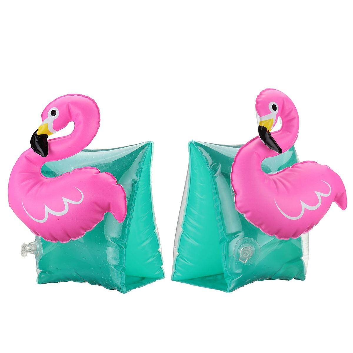 1 Pair Kids Summer Cute Inflatable Safety Swim Rings Arm Bands Cartoon Floaties Flamingo