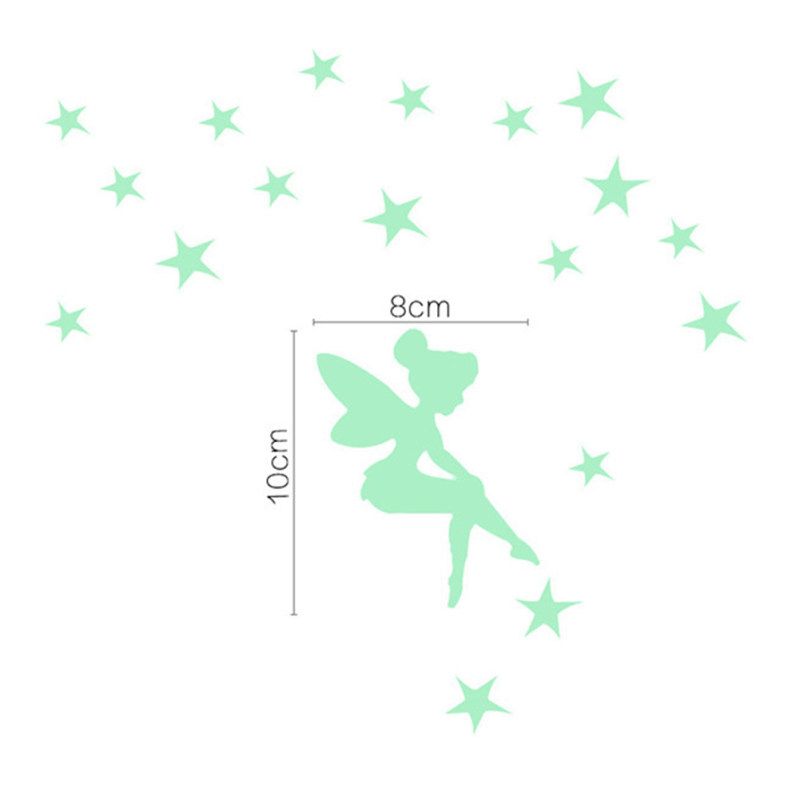 Cartoon Luminous Wall Sticker Girl Star Design Switch