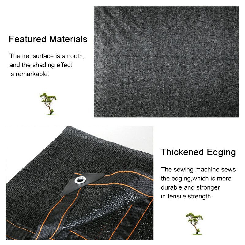 Greenhouse Shade Net Garden Sunscreen Awning Canopy Plant Car Terraces/ Lawns/ Gardens/ Roofs Cover UV Sunshade 8 Size Black 3 X5m