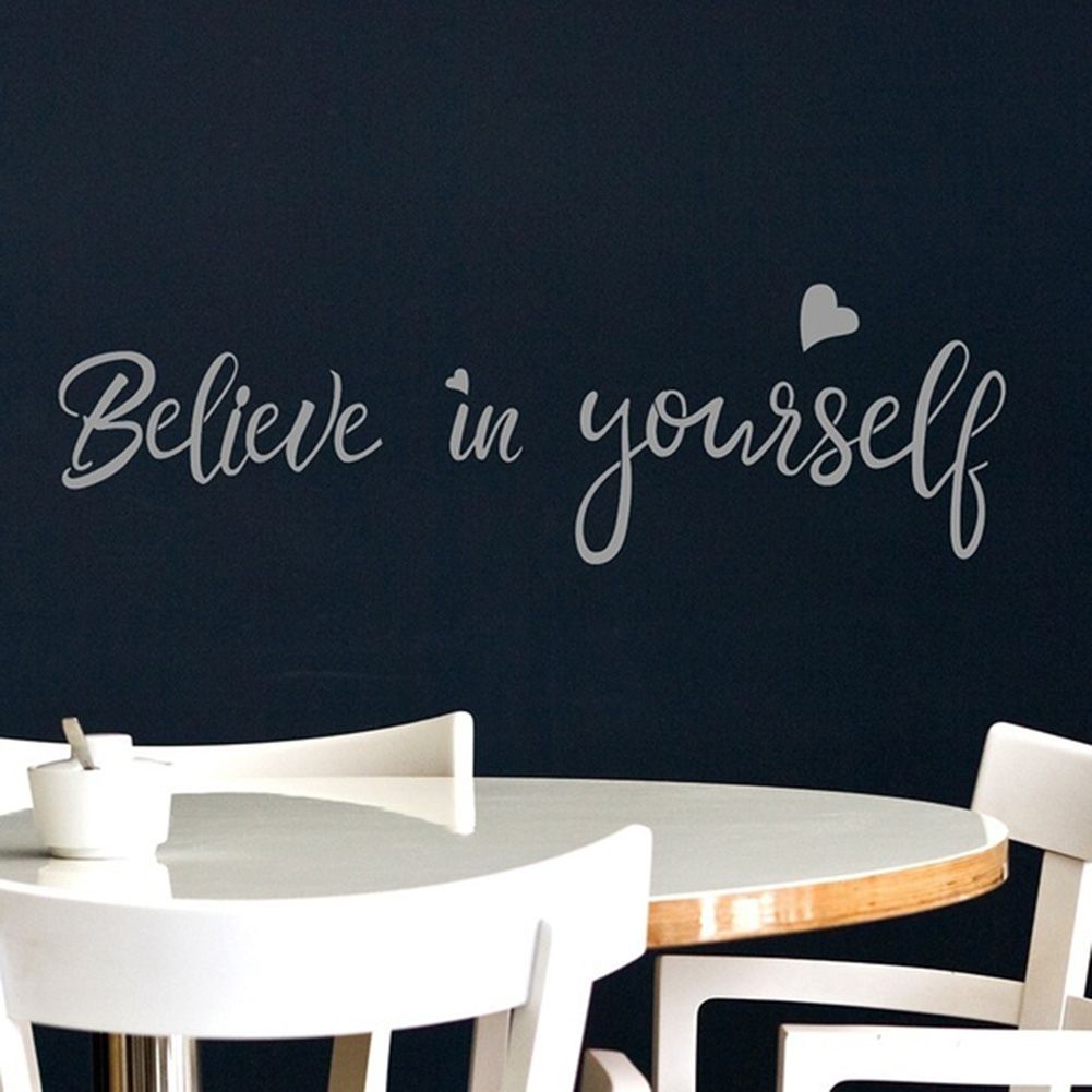 Believe In Yourself Wall Sticker Living Room Bedroom-Black