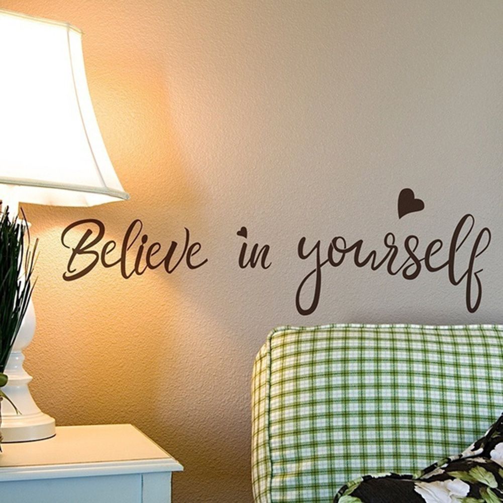Believe In Yourself Wall Sticker Living Room Bedroom-Black