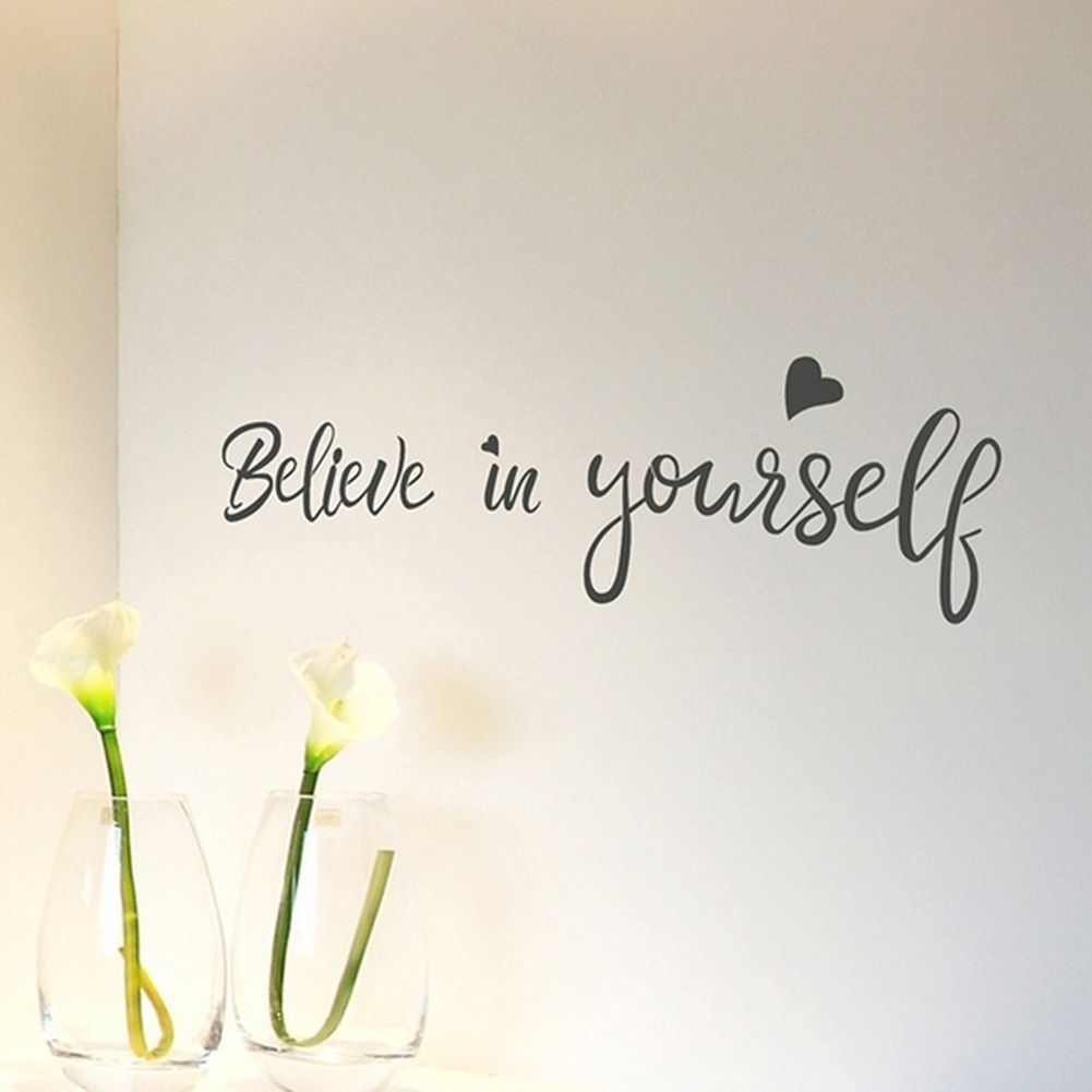 Believe In Yourself Wall Sticker Living Room Bedroom-Black
