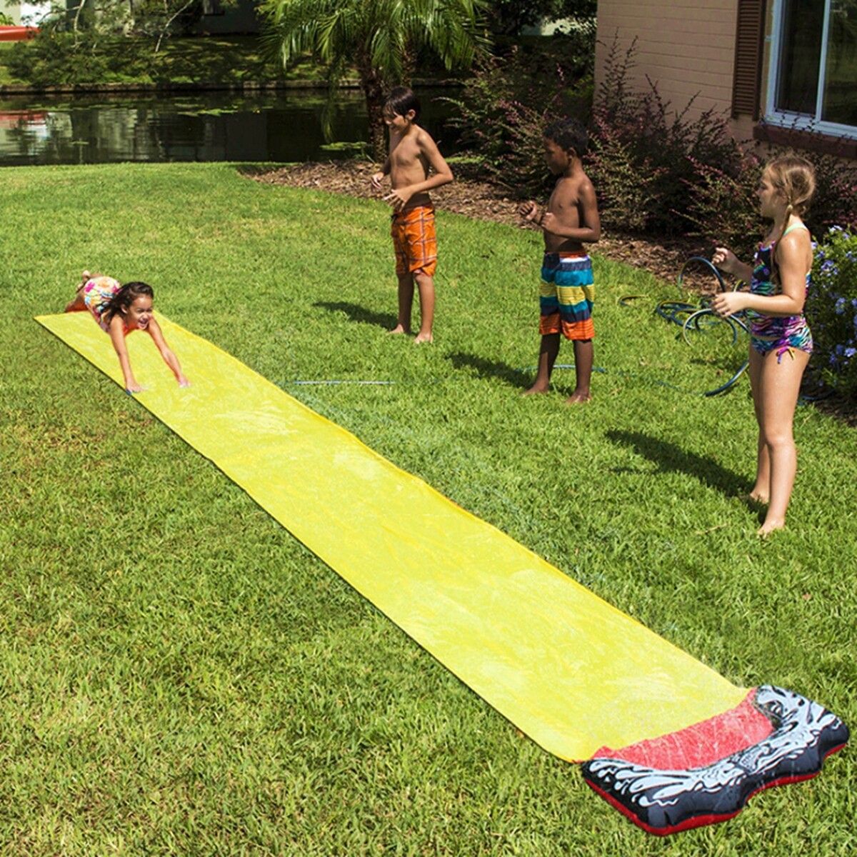 Water Skiing Summer Water Outdoor Grass Inflatable Spray Slip Sheets Mat For Children