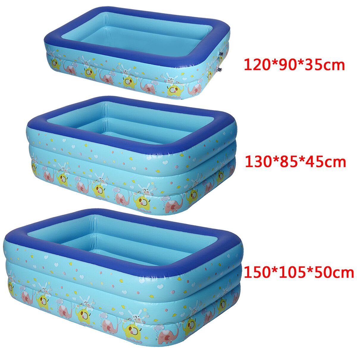 （120/130/150cm） PVC Inflatable Large Space Swimming Pool For Kid & Family Outdoor Pool Foot Air Pump