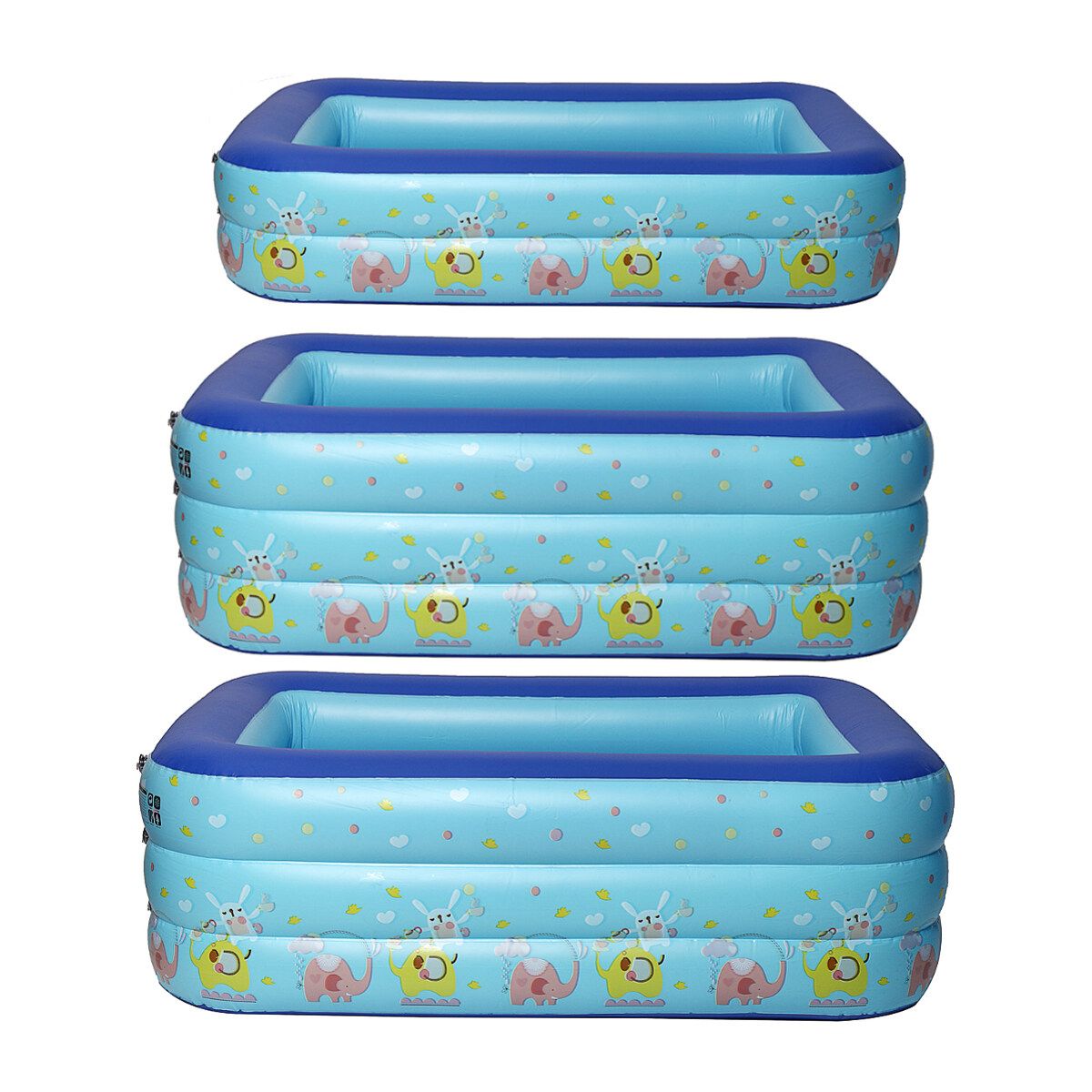 （120/130/150cm） PVC Inflatable Large Space Swimming Pool For Kid & Family Outdoor Pool Foot Air Pump
