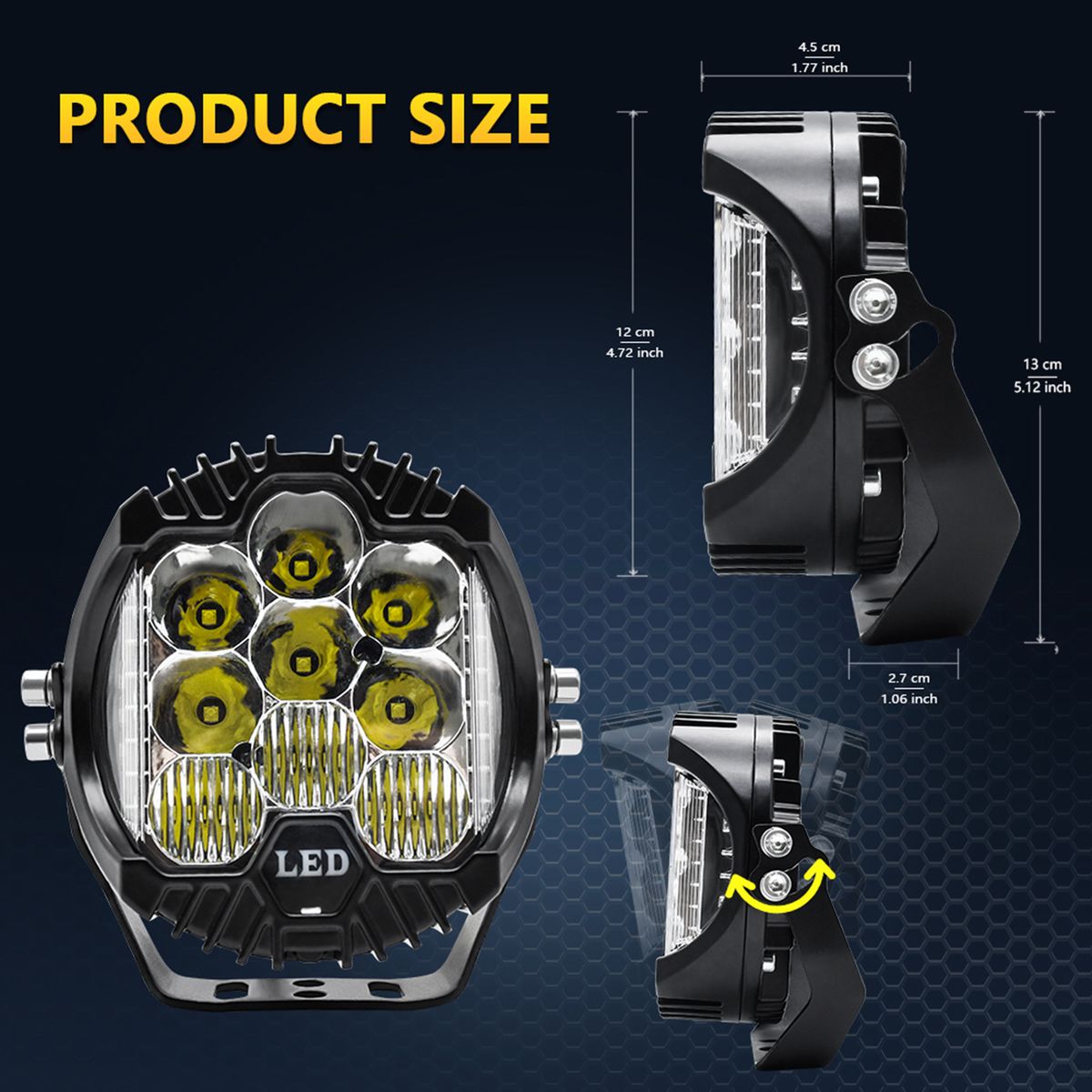 2Pcs 5inch LED Work Light Pods Spot Flood Combo Beam Fog