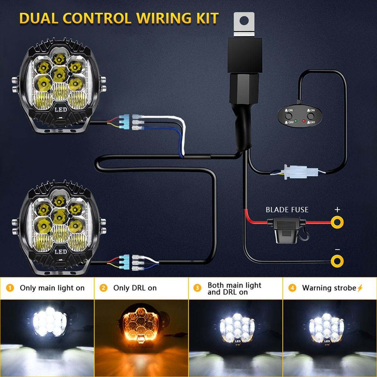 2Pcs 5inch LED Work Light Pods Spot Flood Combo Beam Fog