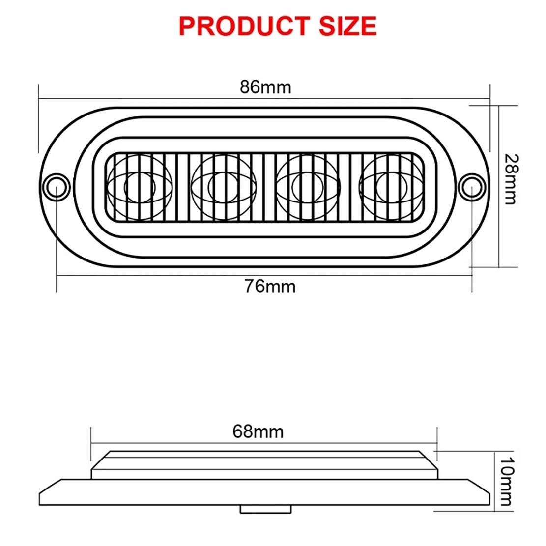 4Pcs 4LED Led Light Head  Beacon Hazard